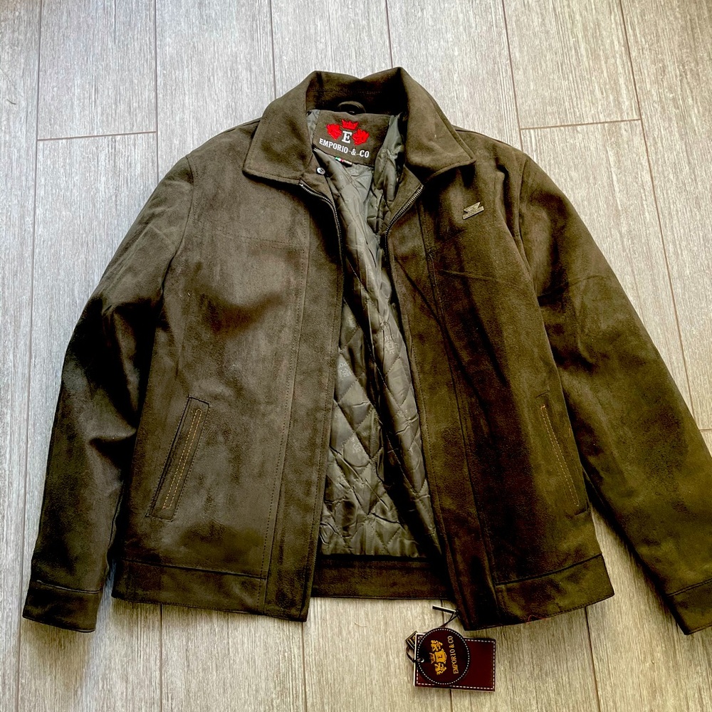 Emporio Armani suede leather jacket